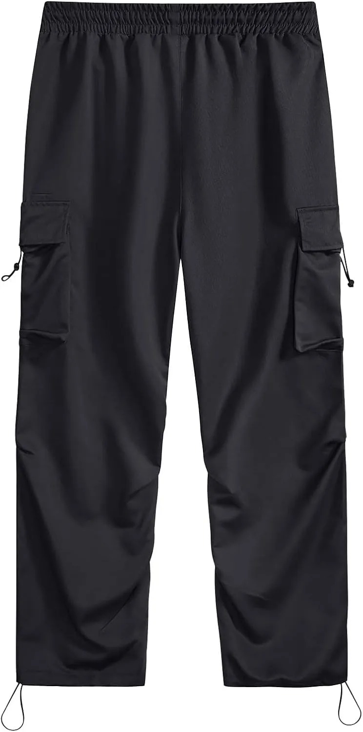 Men's Hip Hop Parachute Jogger Pants Y2K Street Baggy Trousers Rap Hippies Cargo Pants Harem Pants with Pockets