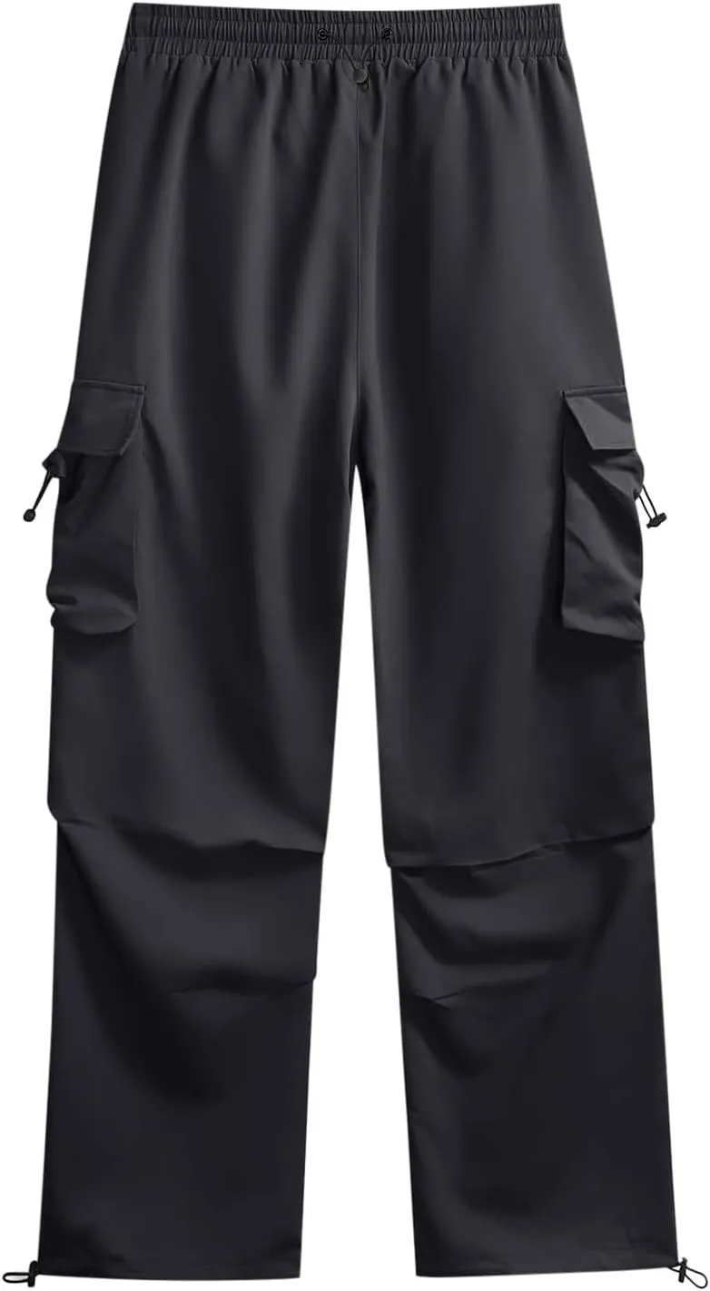 Men's Hip Hop Parachute Jogger Pants Y2K Street Baggy Trousers Rap Hippies Cargo Pants Harem Pants with Pockets
