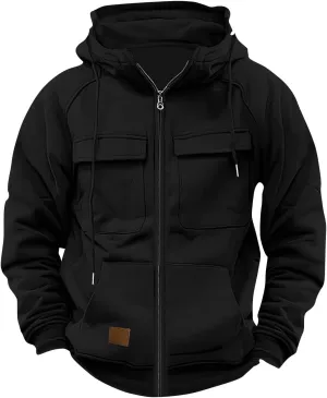 Mens Hoodies Pullover Long Sleeve Vintage Workout Hoodies Quarter Zip Military Tactical Sweatshirt Fall Pullover