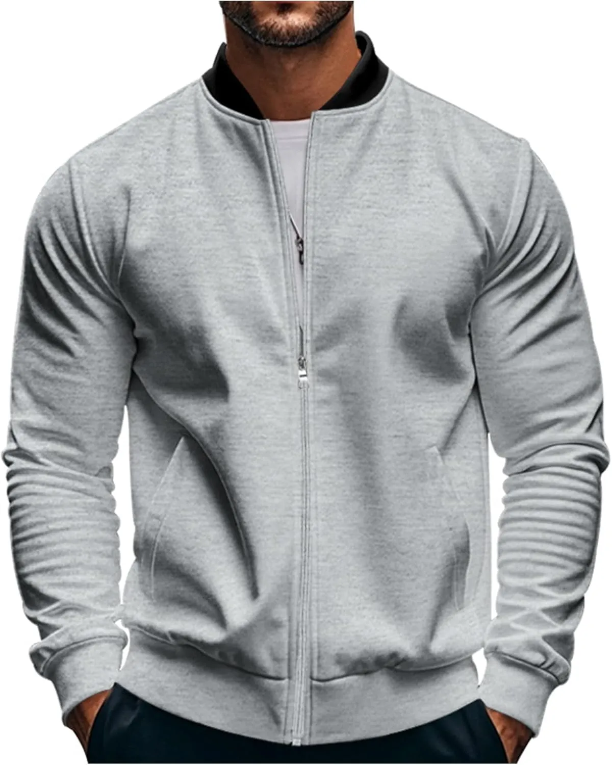 Men's Lightweight Bomber Jackets Light Track Jacket Golf Fashion Coat Zip Up Outerwear Outdoor Casual Sportswear Fall