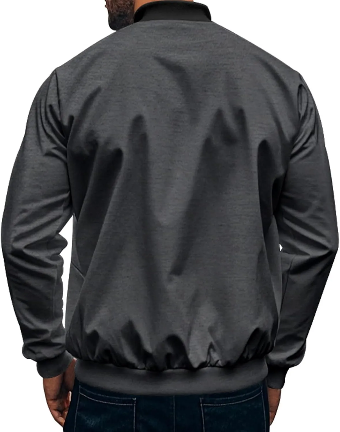 Men's Lightweight Bomber Jackets Light Track Jacket Golf Fashion Coat Zip Up Outerwear Outdoor Casual Sportswear Fall