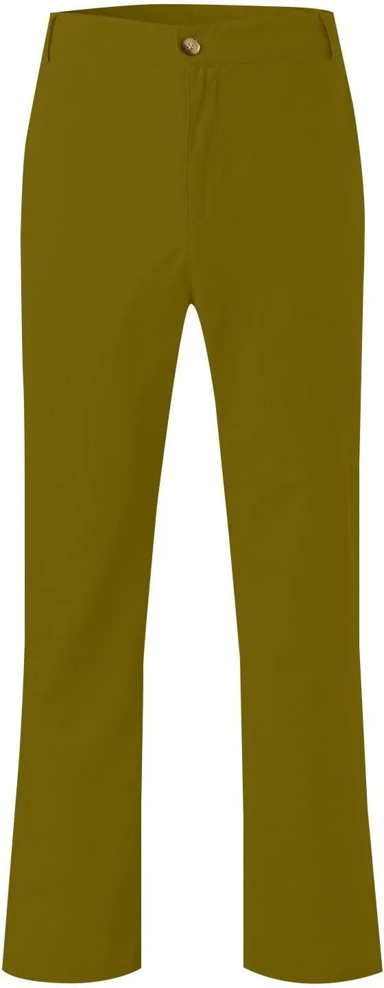 Men's Linen Pants Loose Fit Casual Summer Office Business Dress Pant Lightweight Baggy Beach Plain Vacation Trousers