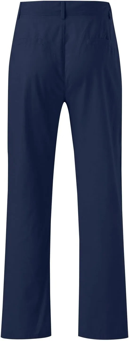 Men's Linen Pants Loose Fit Casual Summer Office Business Dress Pant Lightweight Baggy Beach Plain Vacation Trousers
