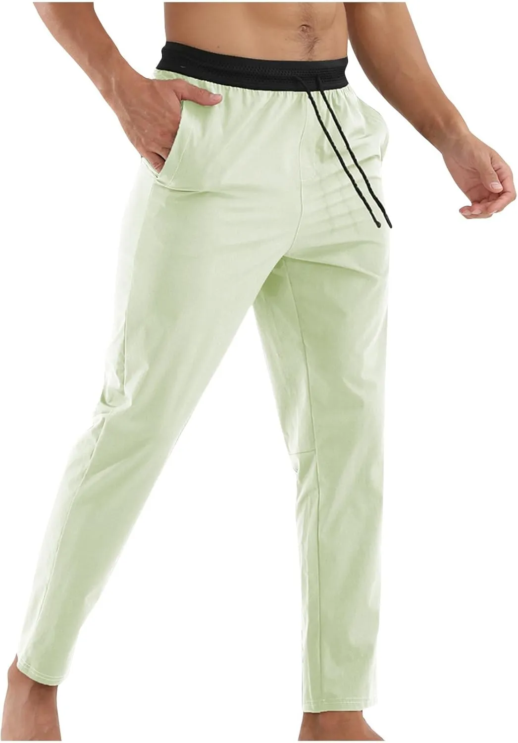 Men's Outdoor Sweatpant Quick Dry Straight Leg Sweat Pants Breathable Casual Drawstring Athletic Workout Running Pant