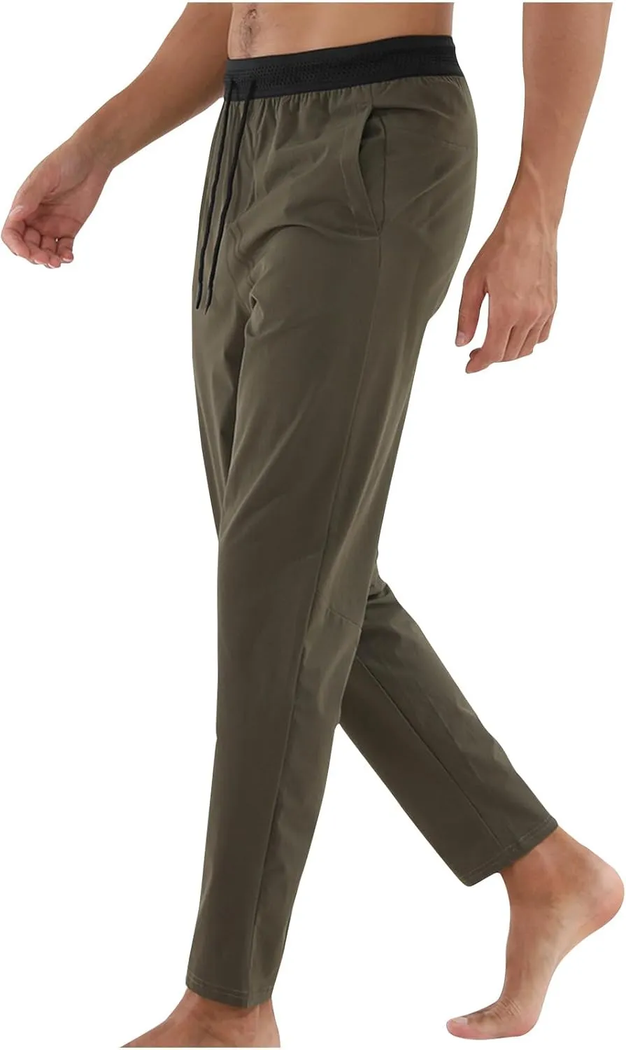 Men's Outdoor Sweatpant Quick Dry Straight Leg Sweat Pants Breathable Casual Drawstring Athletic Workout Running Pant