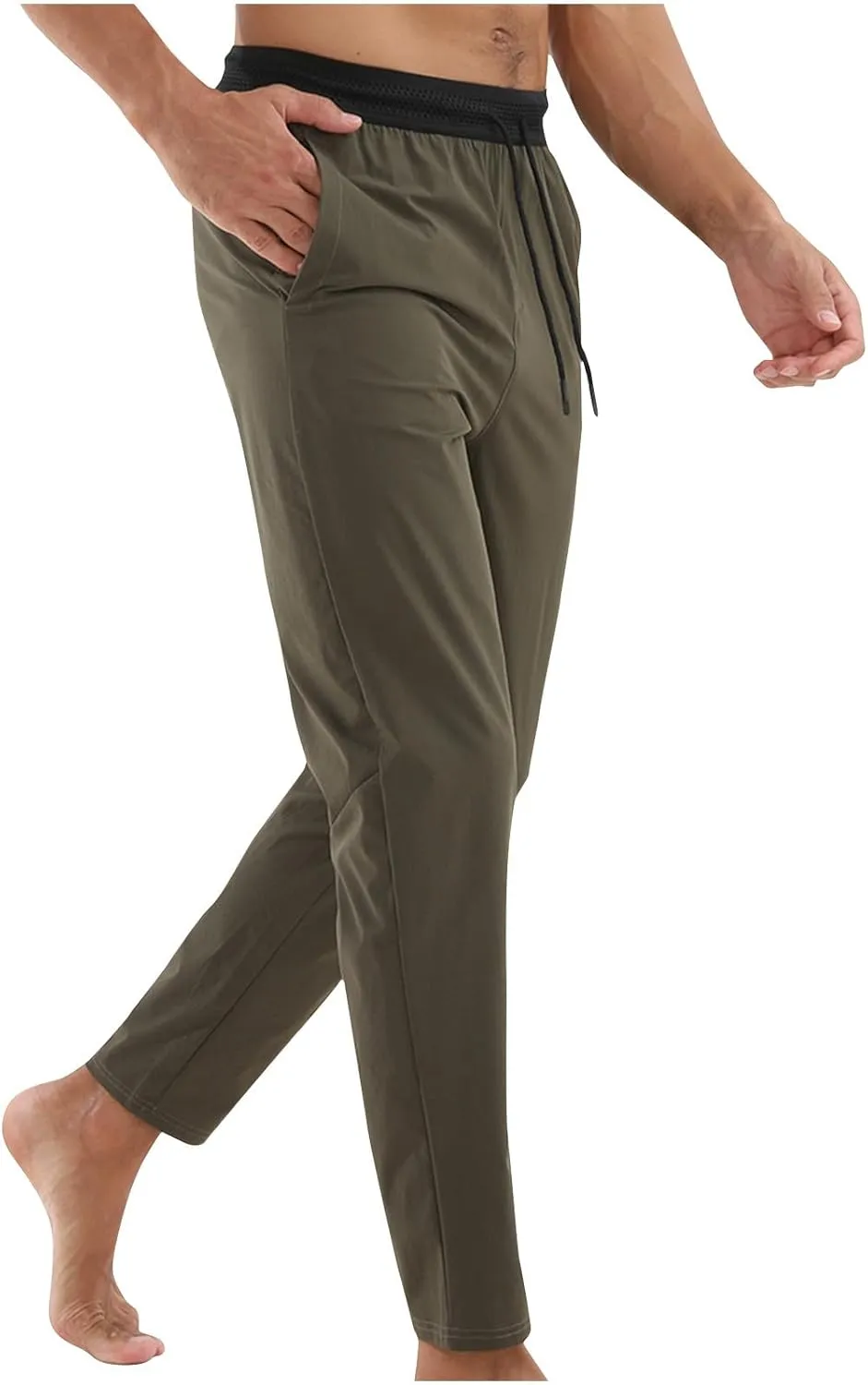 Men's Outdoor Sweatpant Quick Dry Straight Leg Sweat Pants Breathable Casual Drawstring Athletic Workout Running Pant