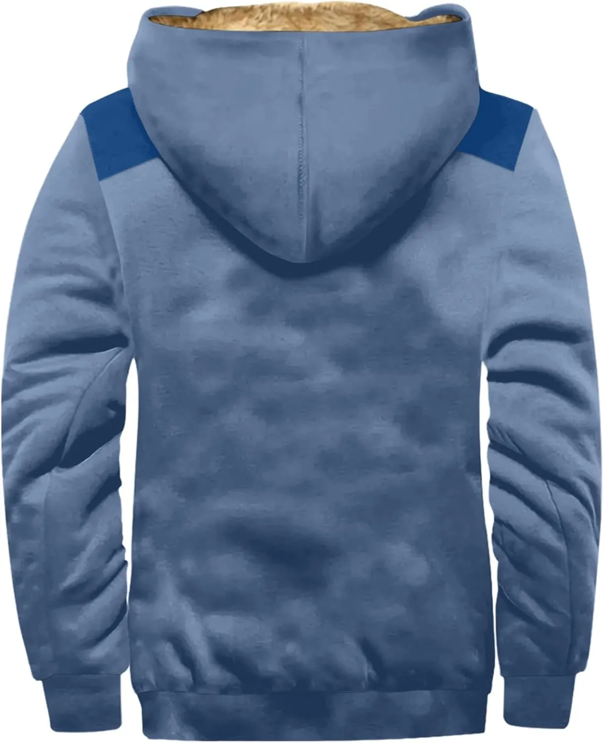Men's Sherpa Fleece Lined Jackets Winter Warm Thick Zip Big and Tall Sherpa Lined Pullover Drawstring Coats Outwear