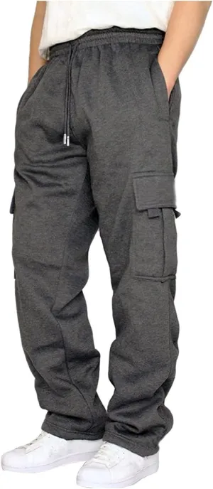 Mens Sweatpants Hop Pants Solid Color Track Cuff Lace Up Workout Pants with Pocket Drawstring Joggers