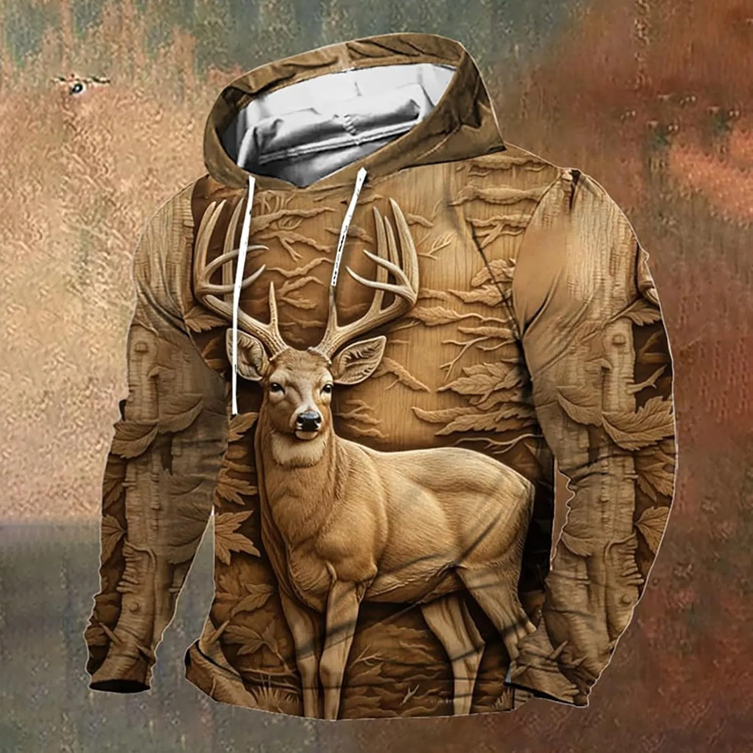 Mens Sweatshirts Hoodies 3D Novelty Print Drawstring Pullover Long Sleeve Funny Slim Fit Gym Workout Muscle Shirts