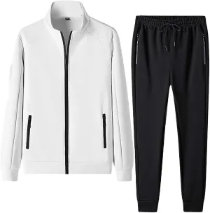 Men's Tracksuit 2 Piece Full Zipper Long Sleeve Jacket Drawstring Pants Fashion Jogging Dating Couple Casual Outfits