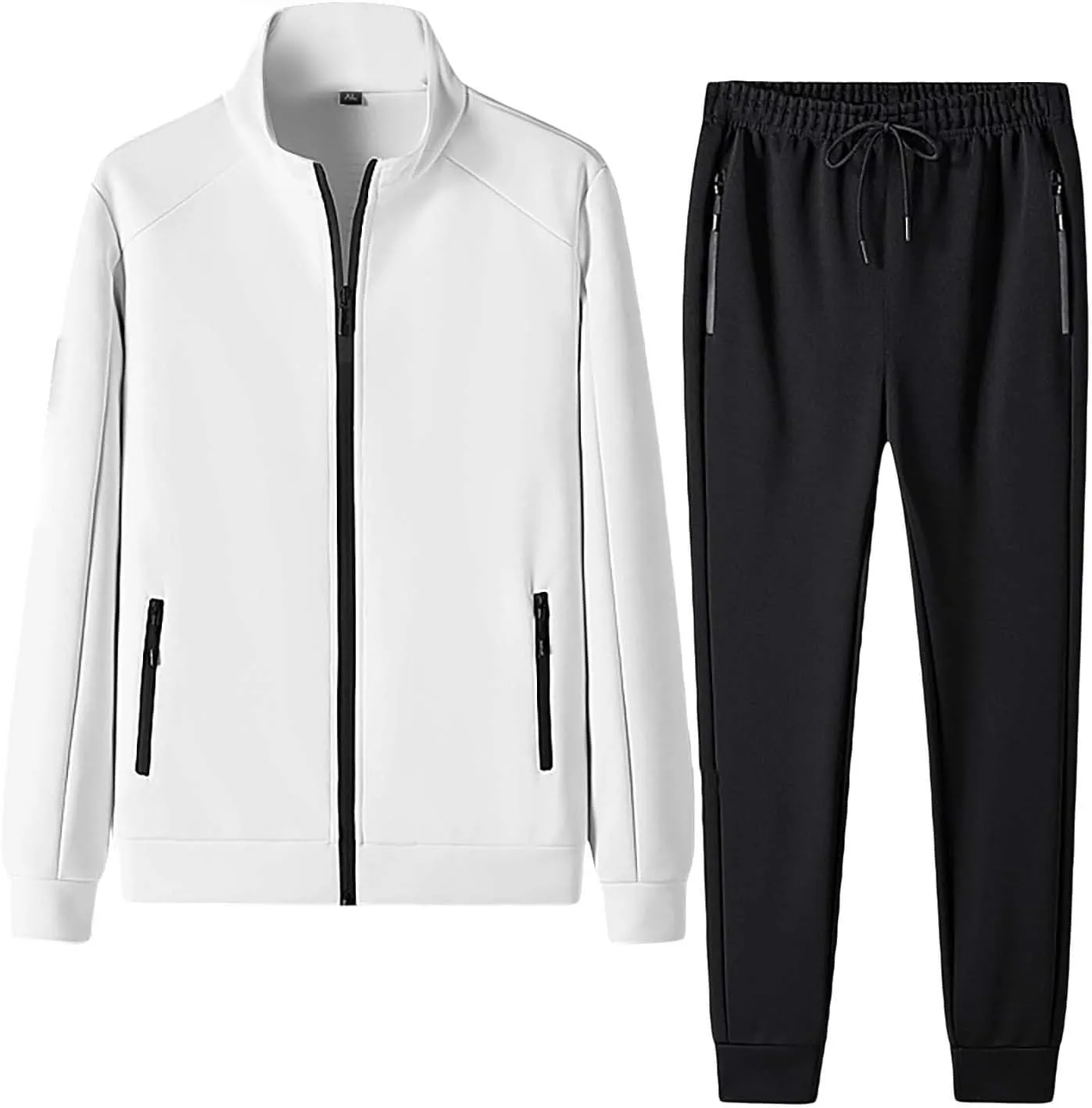 Men's Tracksuit 2 Piece Full Zipper Long Sleeve Jacket Drawstring Pants Fashion Jogging Dating Couple Casual Outfits