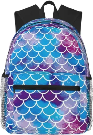 Mermaid Fish Scale print Lightweight duffel bag, travel hiking daypack, comfortable backpack, sports bag