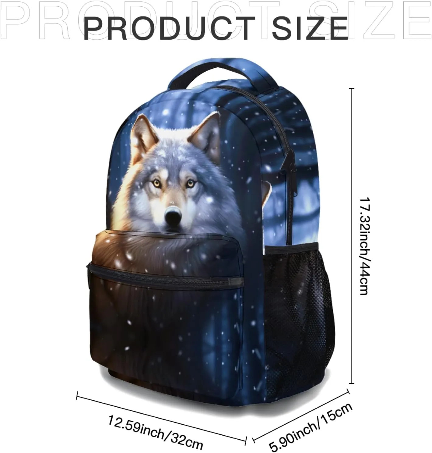 Miaoquhe Wolf Backpack Animal Printed Laptop Backpack for Girls Boys Kids Wolf Printing School Bookbags Casual College Shoulder Bag Computer Daypack for Women Men Travel Work