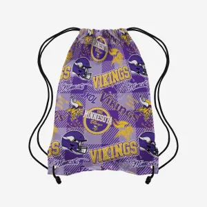 Minnesota Vikings Thematic Repeat Print Drawstring Backpack