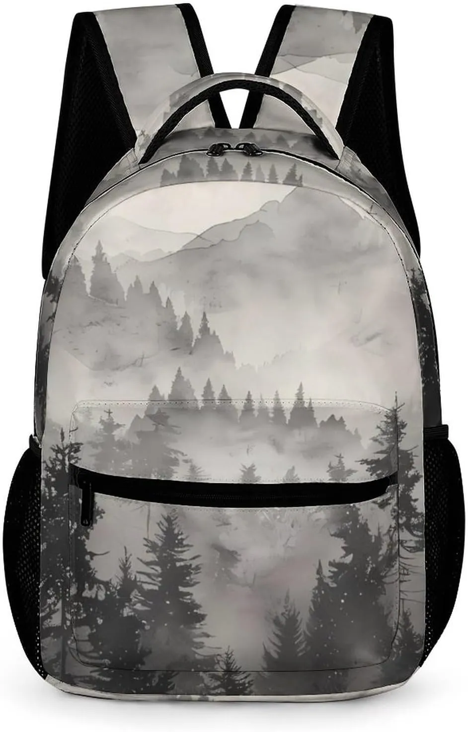 Misty Fog Pine Tree Forest Travel Laptop Backpack Durable Computer Bag Daypack for Men Women