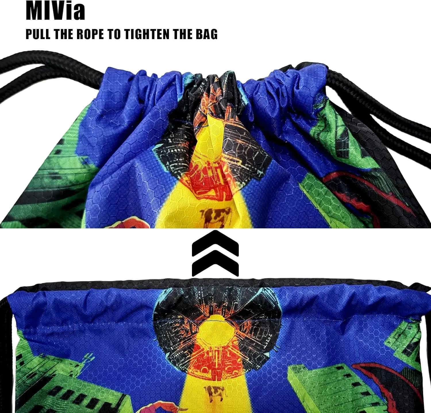 MIVia Drawstring Backpack For Men (33.5 * 44cm) Large Size Anime Drawstring Sackpack Funny Gym Bag Sports Bag Cartoon String Bag suitable for Gym Yoga Travel
