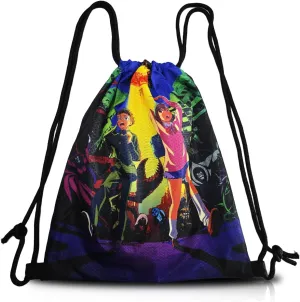 MIVia Drawstring Backpack For Men (33.5 * 44cm) Large Size Anime Drawstring Sackpack Funny Gym Bag Sports Bag Cartoon String Bag suitable for Gym Yoga Travel