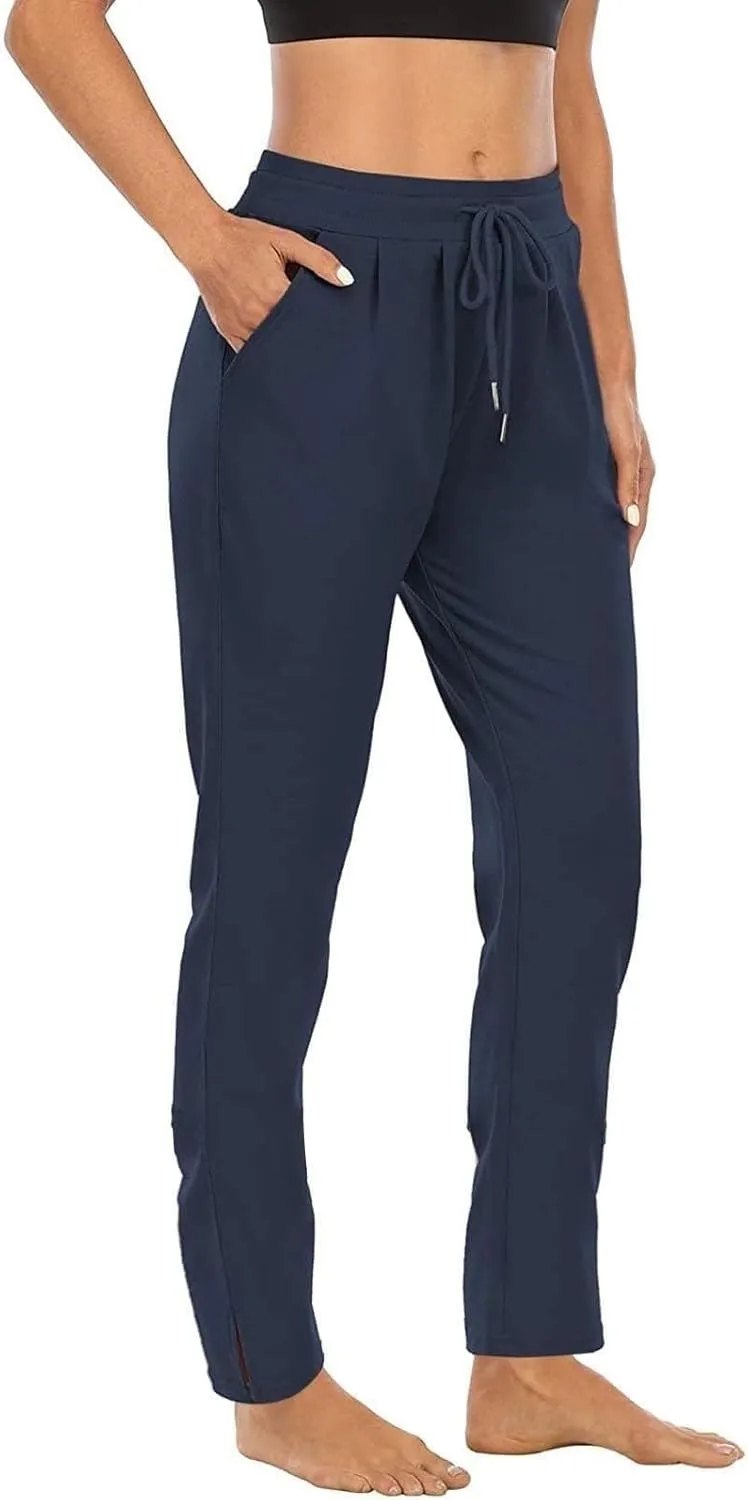 Miyaomn Women's Wide Leg Athletic Sweatpants Drawstring High Waisted Casual Joggers Straight Leg Lounge Trousers with Pockets