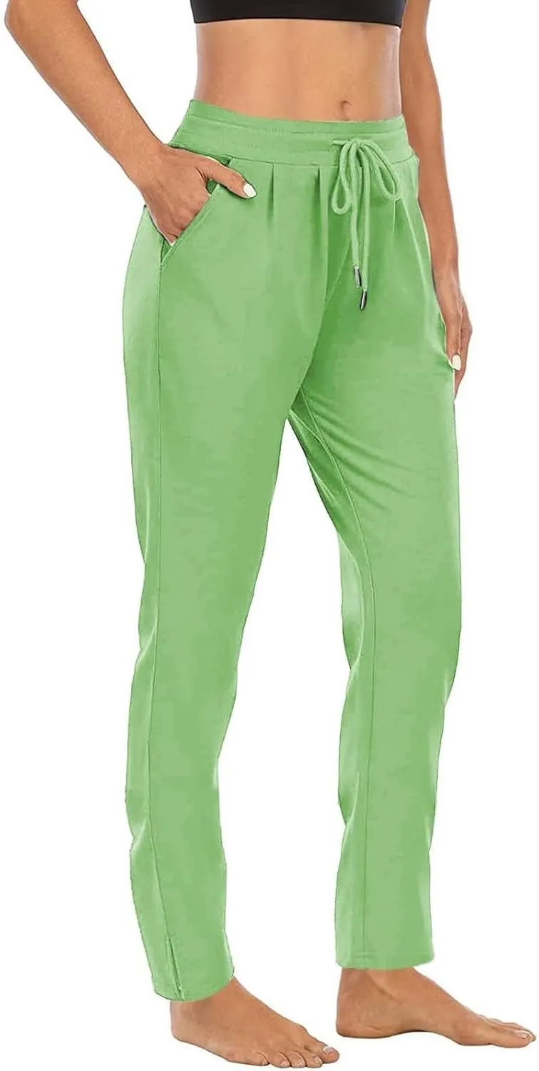 Miyaomn Women's Wide Leg Athletic Sweatpants Drawstring High Waisted Casual Joggers Straight Leg Lounge Trousers with Pockets