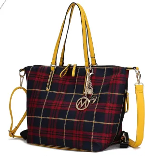 MKF Collection Large Tote Bag for Women, Nylon Shoulder Bag Converts to Backpak, Travel Bag Purse by Mia K