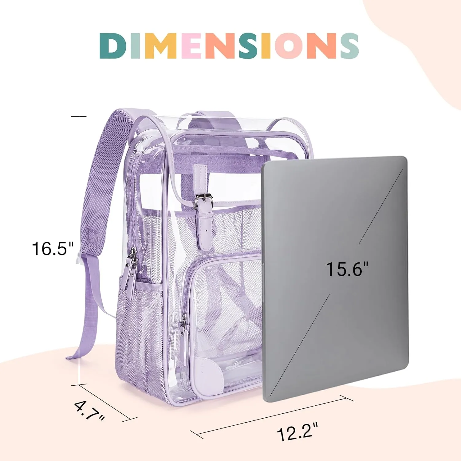 mommore Clear Backpack for School Heavy Duty Large PVC Transparent Bookbag for Girls See Through Bag