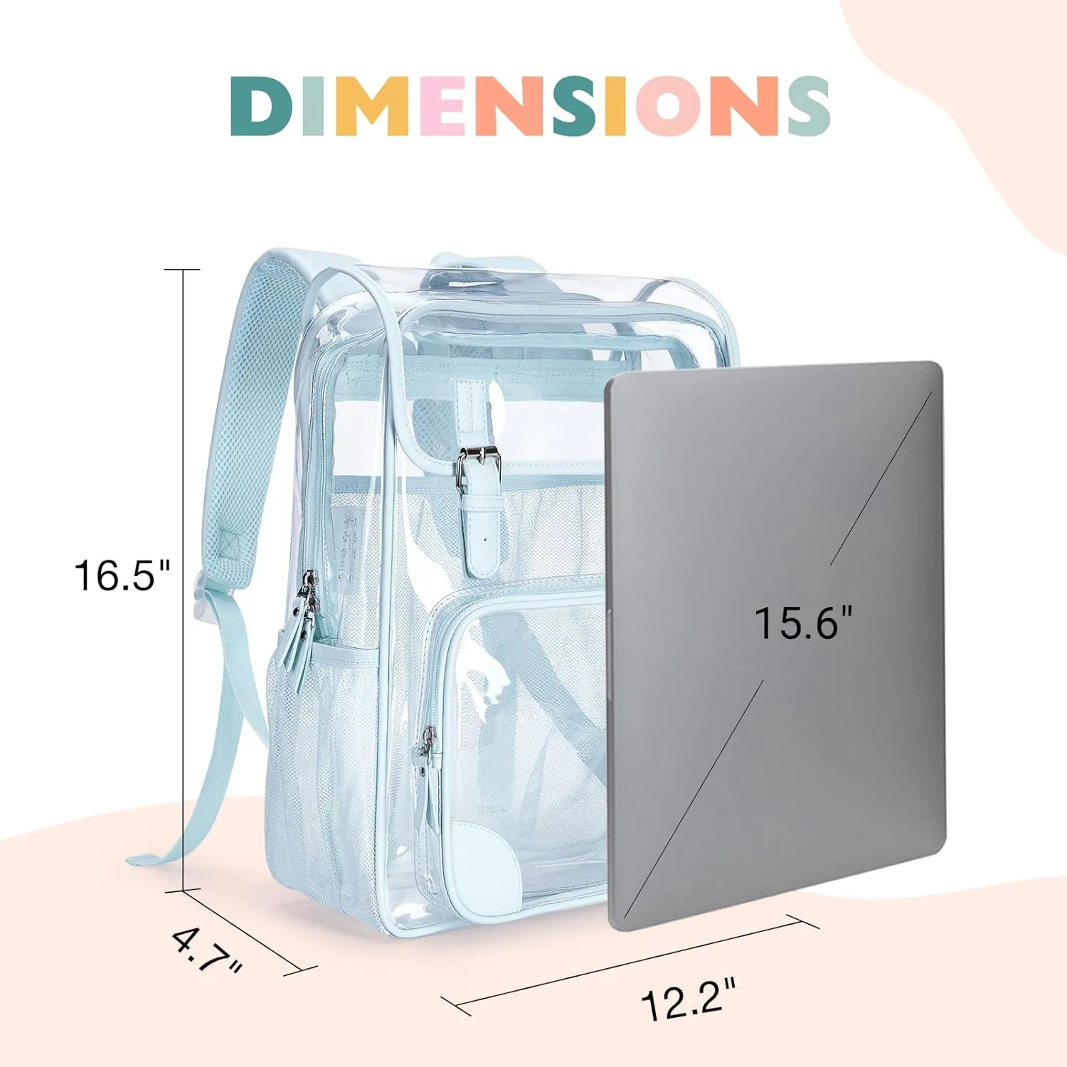 mommore Clear Backpack Heavy Duty Large Clear Backpacks for School Transparent PVC Stadium Approved See Through Backpack