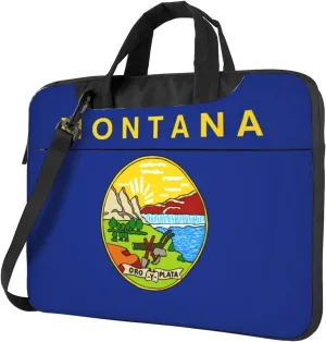 Montana State Flag Print Laptop Adjustable Shoulder Strap With Handle Accessory Pocket For Men Women