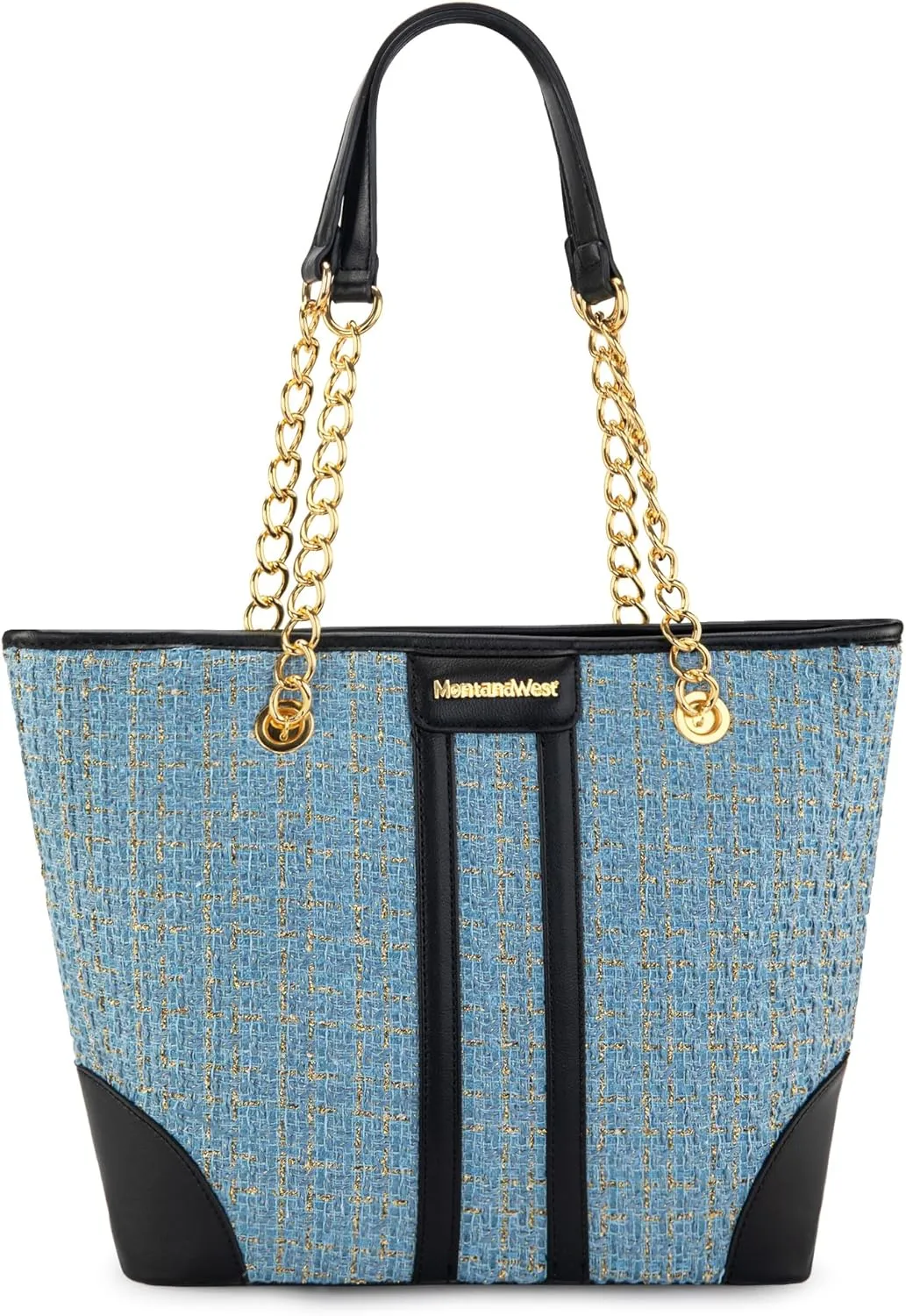 Montana West MEDIUM Tote Bag for Women Quilted Chain Handbags Shoulder Purse
