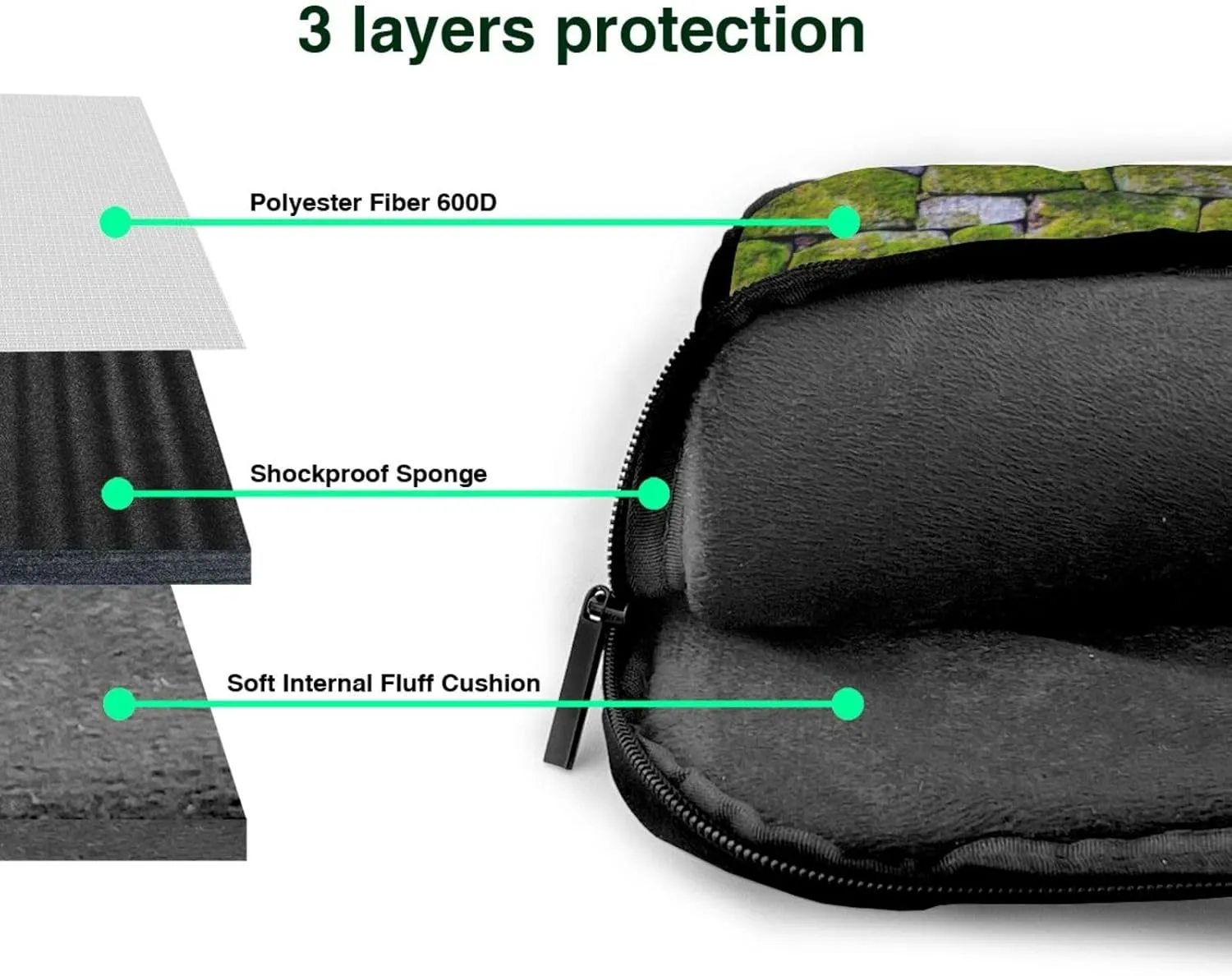 Moss Stone Pavement Print Laptop Bag,Can Use It Freely As A Shoulder Bag,Crossbody Bag,And Briefcase