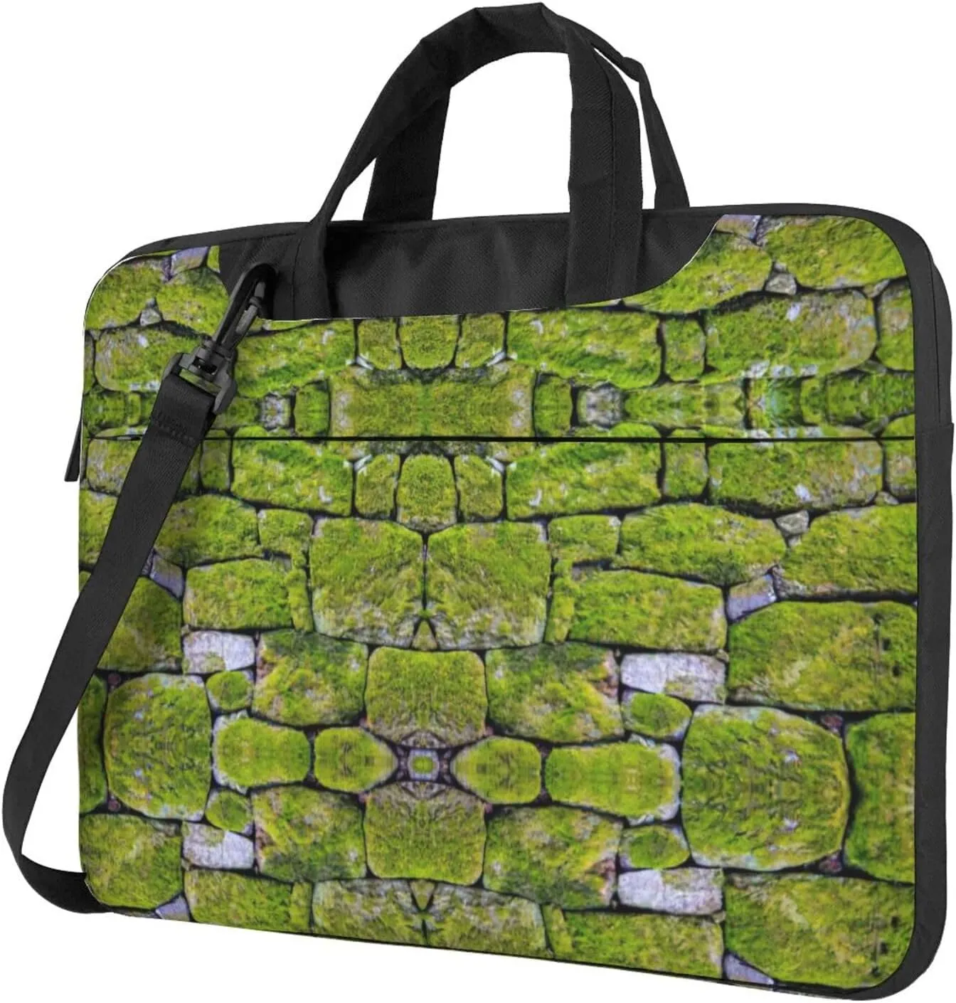 Moss Stone Pavement Print Laptop Bag,Can Use It Freely As A Shoulder Bag,Crossbody Bag,And Briefcase
