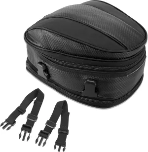 Motoforti Motorcycle Seat Tail Bag Motorbike Cycling Travel Rear Luggage Bag Waterproof 1680D Backpack Black