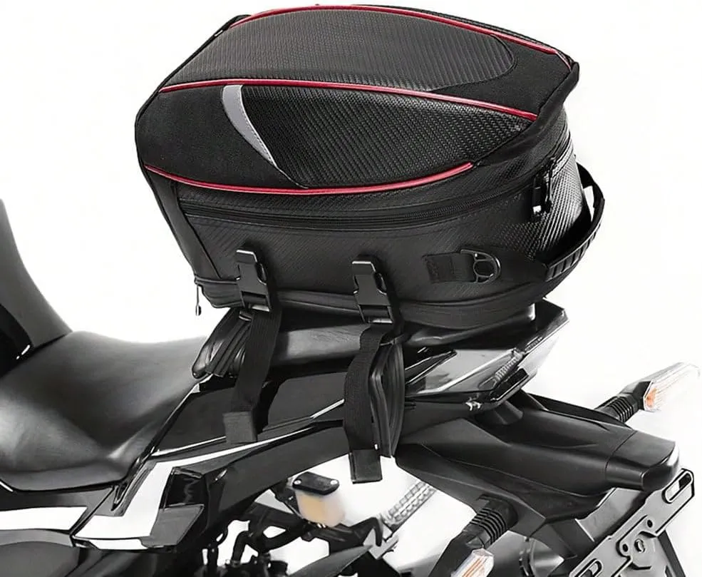 Motorcycle Tail Bag for Triumph Bonneville Speed Master Cruisers, Large Capacity Water-Resistant Wear-Resistant Motorcycle Helmet Bag, Expandable Rear Seat Storage Luggage Backpack