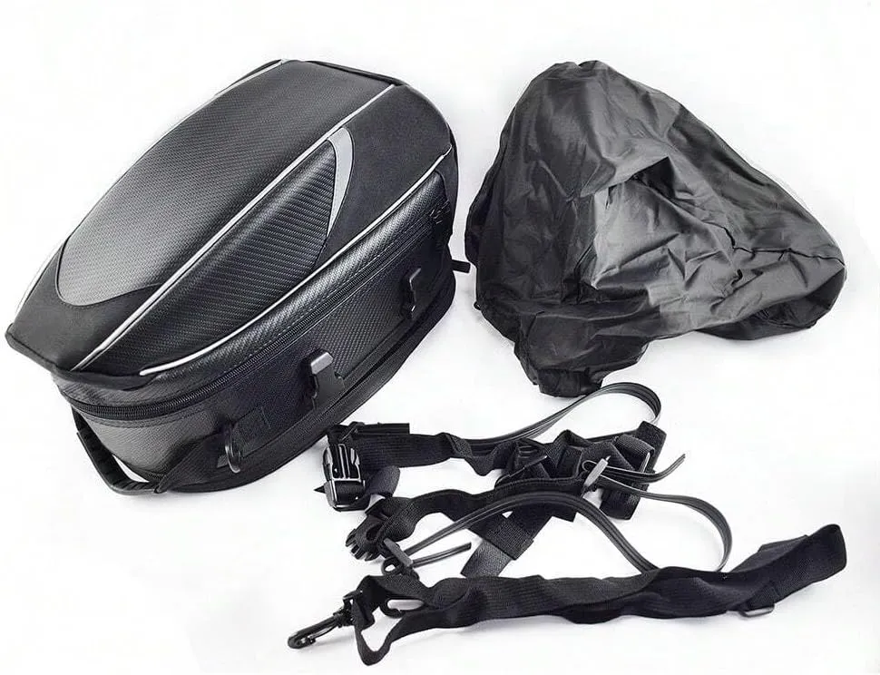 Motorcycle Tail Bag for Triumph Bonneville Speed Master Cruisers, Large Capacity Water-Resistant Wear-Resistant Motorcycle Helmet Bag, Expandable Rear Seat Storage Luggage Backpack