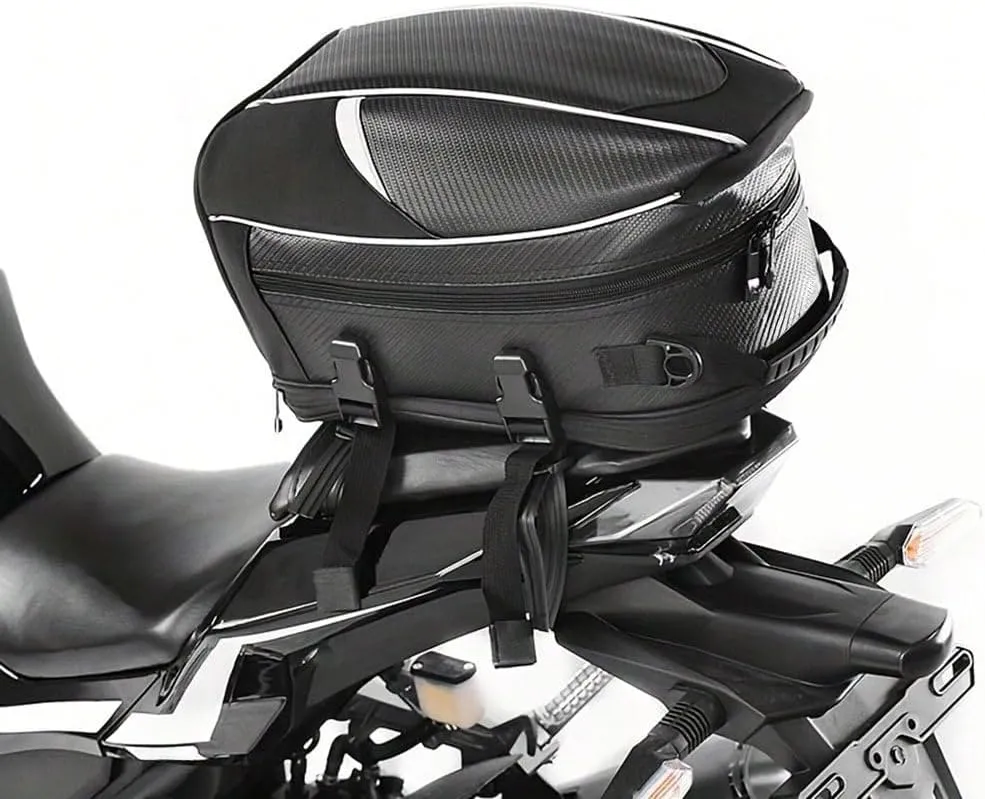 Motorcycle Tail Bag for Triumph Scrambler 900 (Classic) 2024, Large Capacity Water-Resistant Wear-Resistant Motorcycle Helmet Bag, Expandable Rear Seat Storage Luggage Backpack