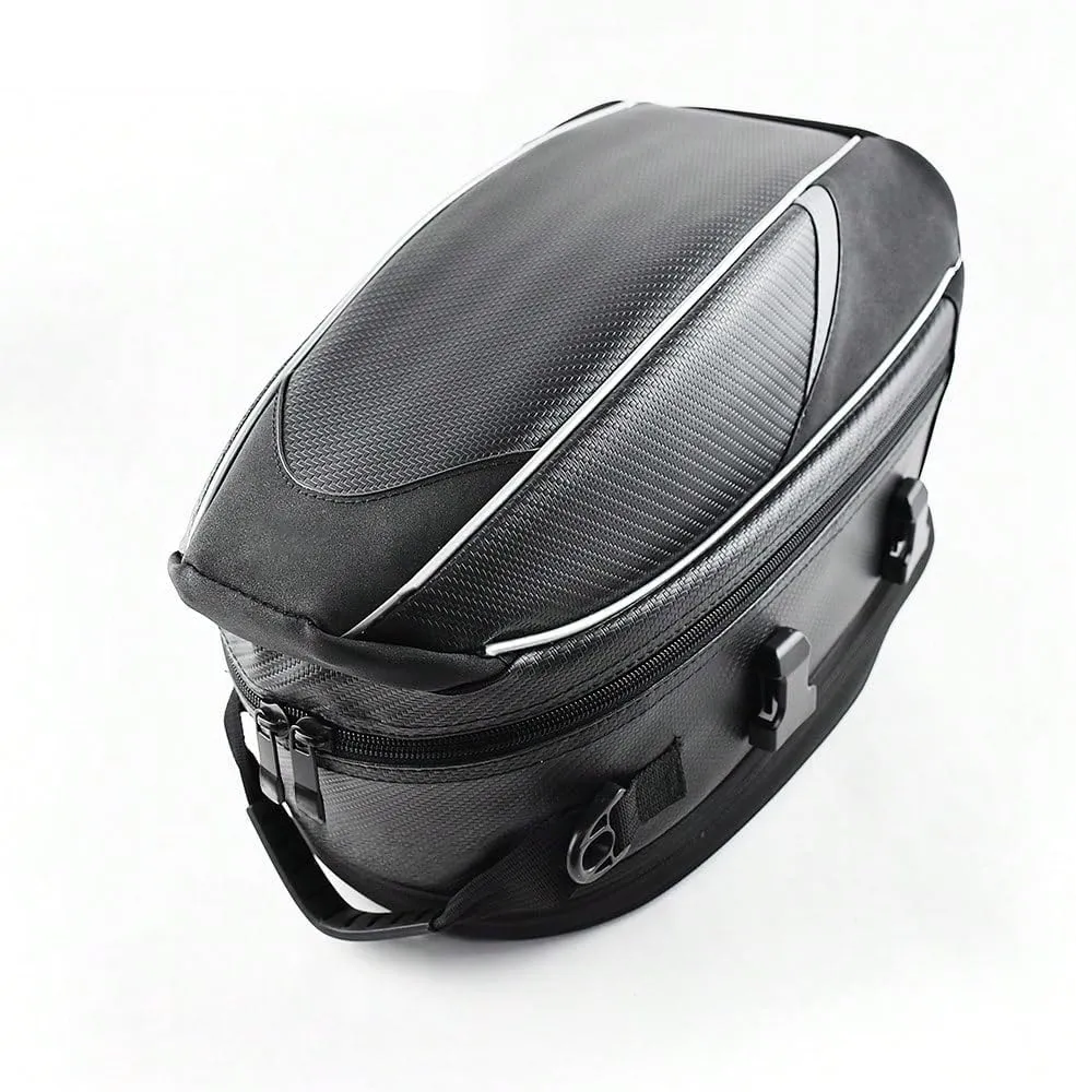 Motorcycle Tail Bag for Triumph Scrambler 900 (Classic) 2024, Large Capacity Water-Resistant Wear-Resistant Motorcycle Helmet Bag, Expandable Rear Seat Storage Luggage Backpack