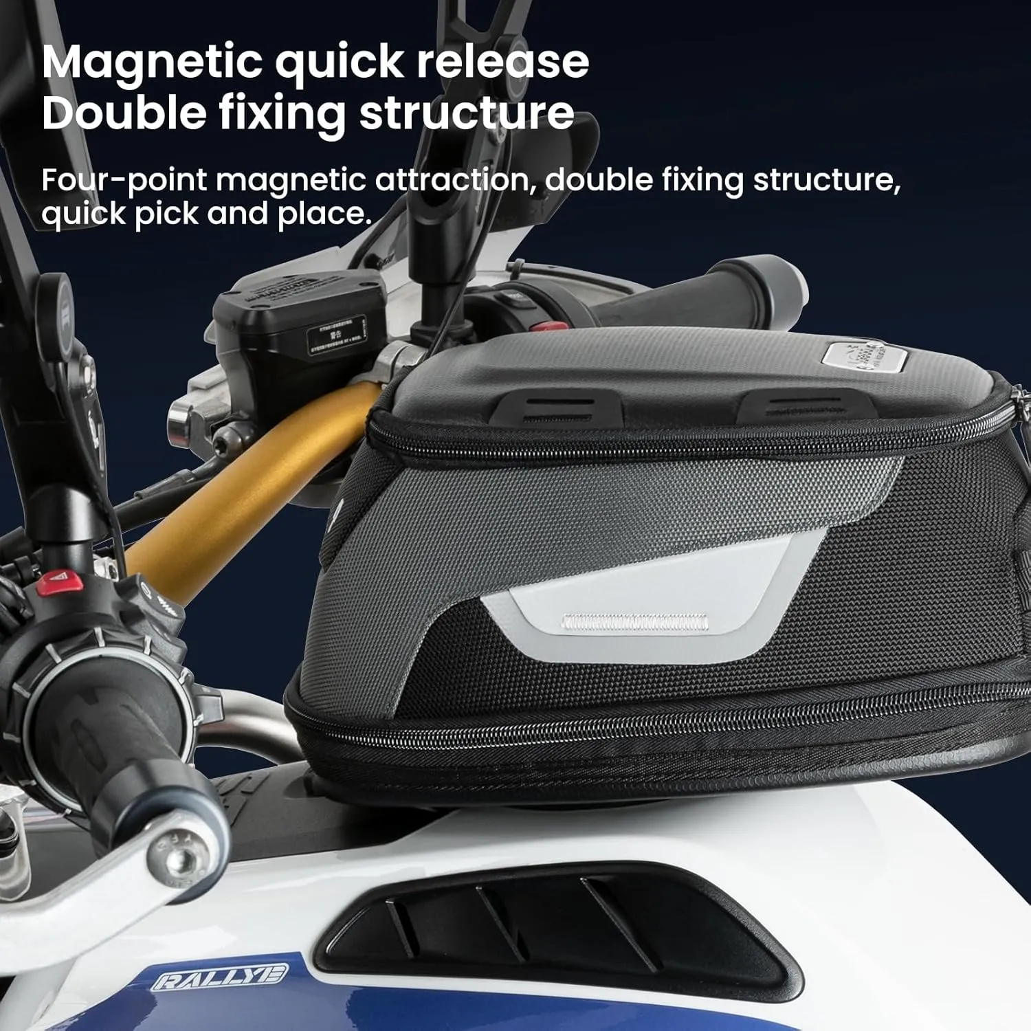 Motorcycle Tank Bag Expandable Motorcycle Bag, Magnetic Suction Quick Release No Contact With The Paint Surface Of The Fuel Tank Will Not Damage The Paint Surface Compatible With TRIUMPH for BMW