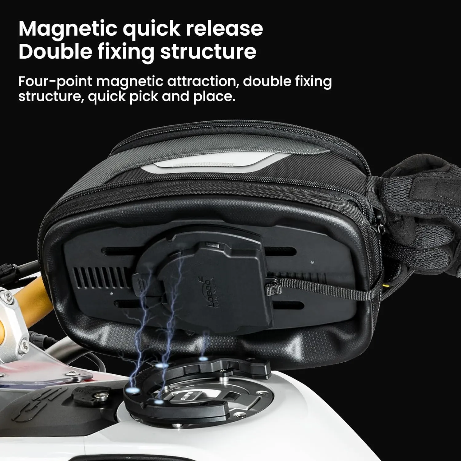 Motorcycle Tank Bag Expandable Motorcycle Bag, Magnetic Suction Quick Release No Contact With The Paint Surface Of The Fuel Tank Will Not Damage The Paint Surface Compatible With TRIUMPH for BMW