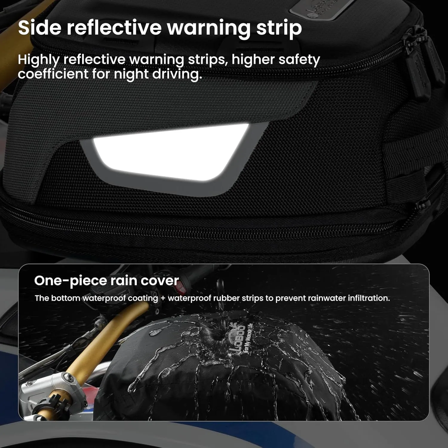 Motorcycle Tank Bag Expandable Motorcycle Bag, Magnetic Suction Quick Release No Contact With The Paint Surface Of The Fuel Tank Will Not Damage The Paint Surface Compatible With TRIUMPH for BMW