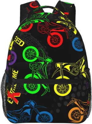 Motorcycles Grunge Guys Modern Urban Extreme Race Backpacks 15 Inch Laptop Backpack Multipurpose Double Shoulder Bag For Men Women Gifts