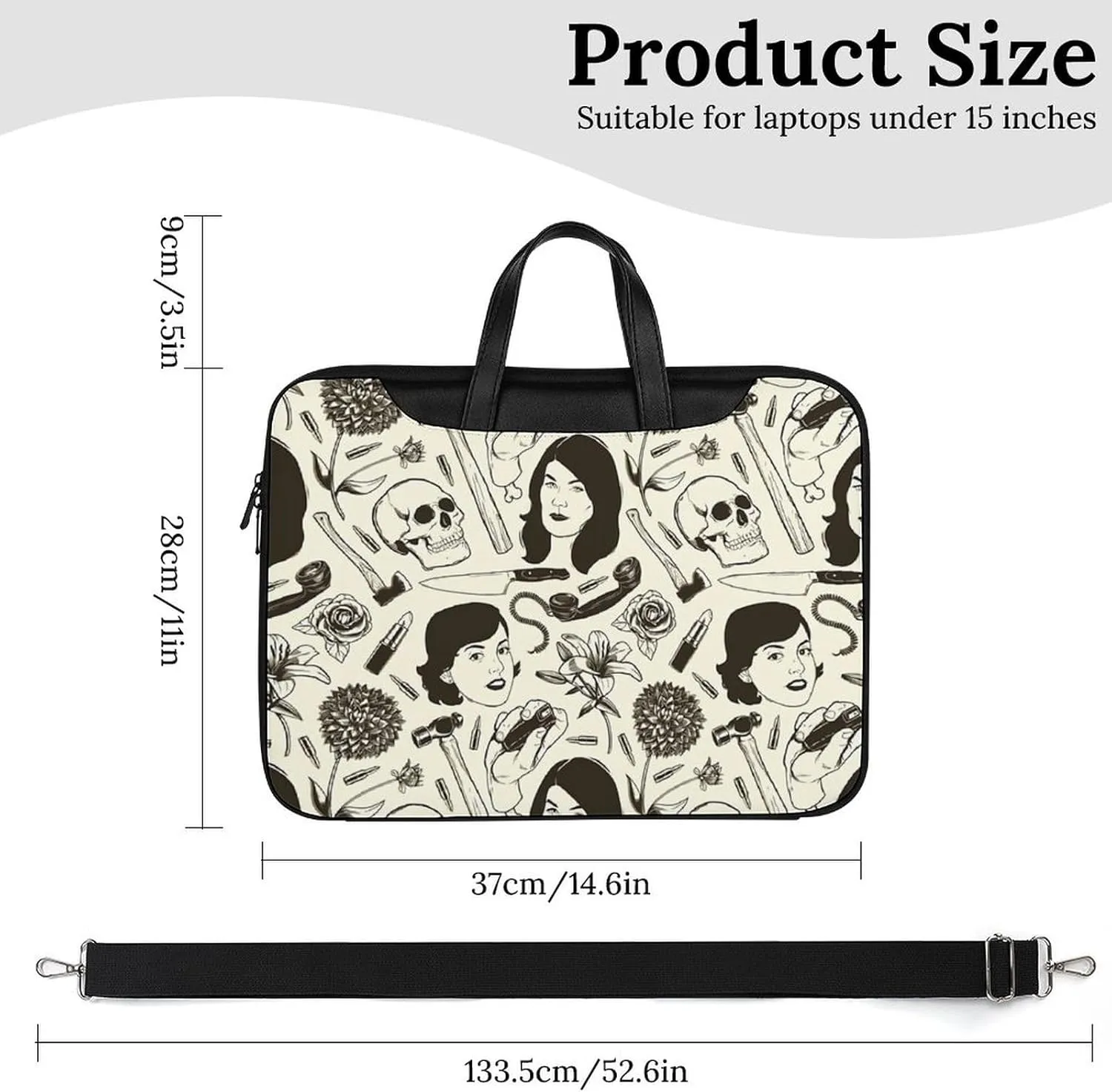 Mud Print Style Portable Leather Laptop Bag