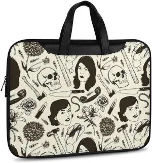 Mud Print Style Portable Leather Laptop Bag