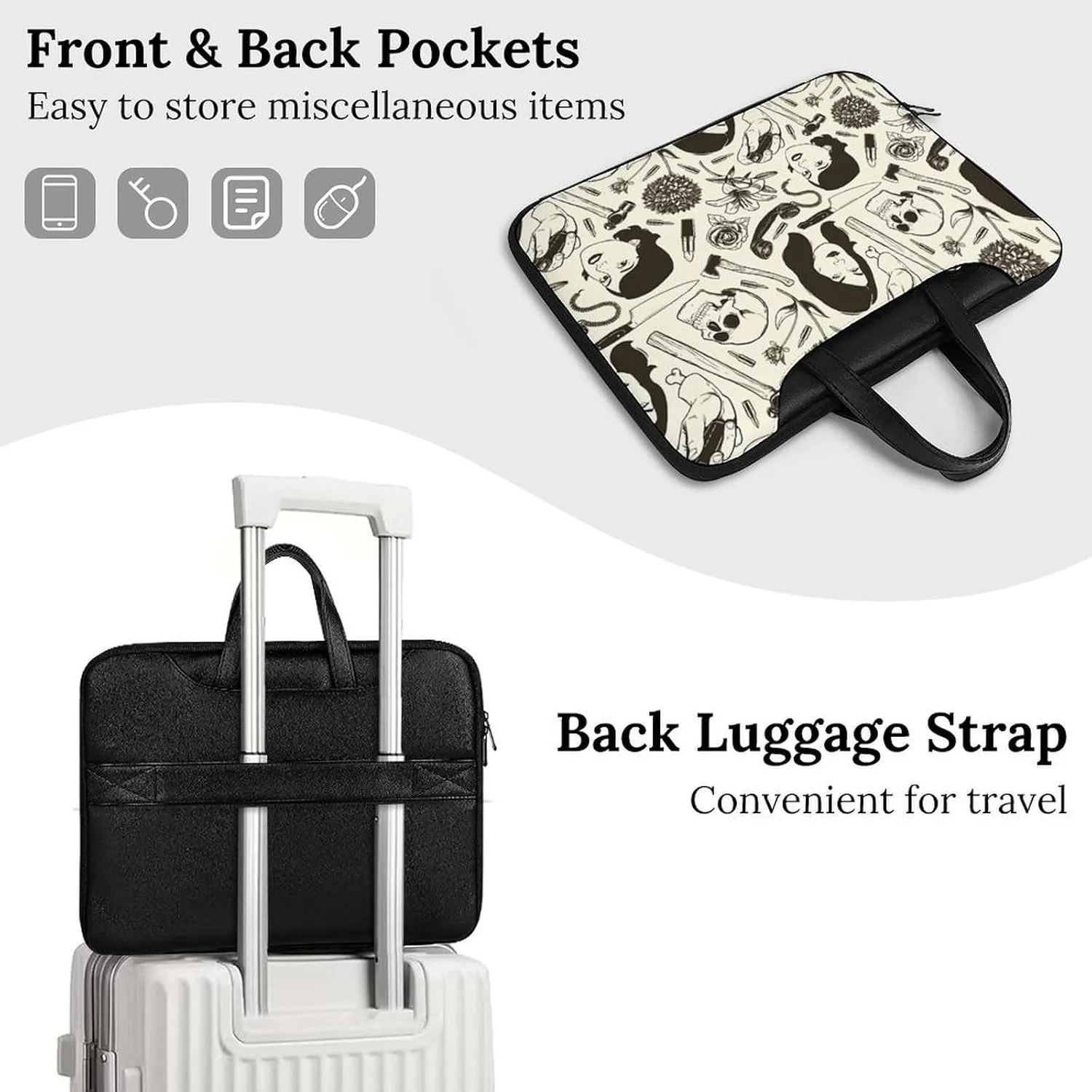 Mud Print Style Portable Leather Laptop Bag