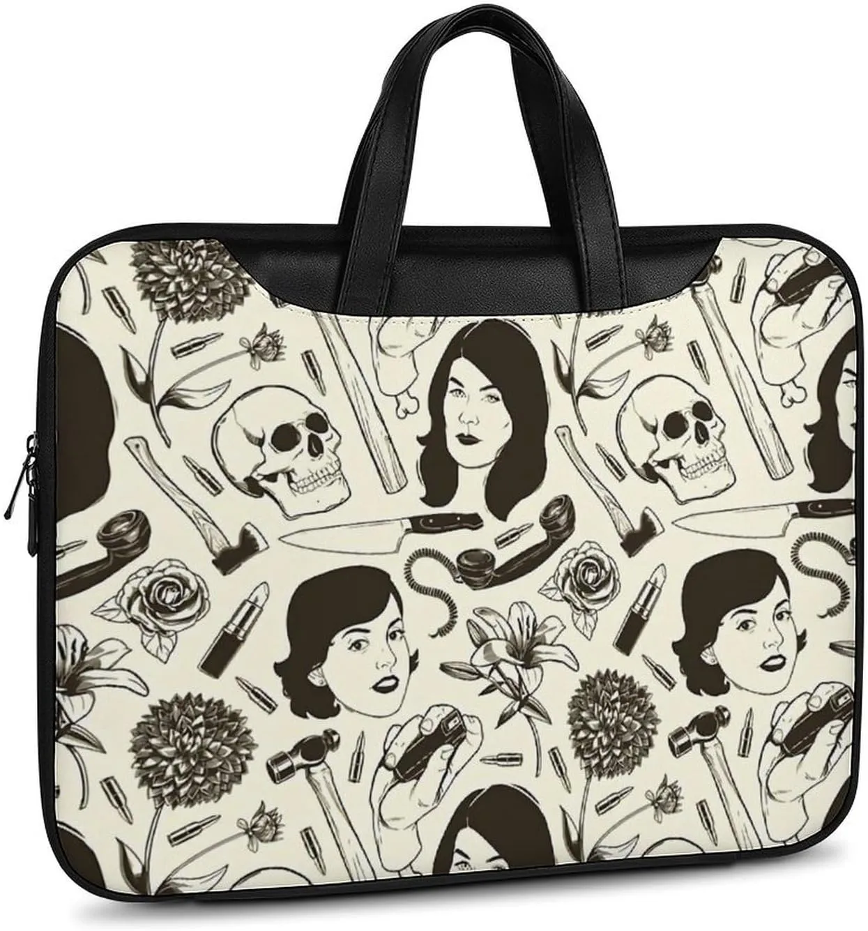 Mud Print Style Portable Leather Laptop Bag