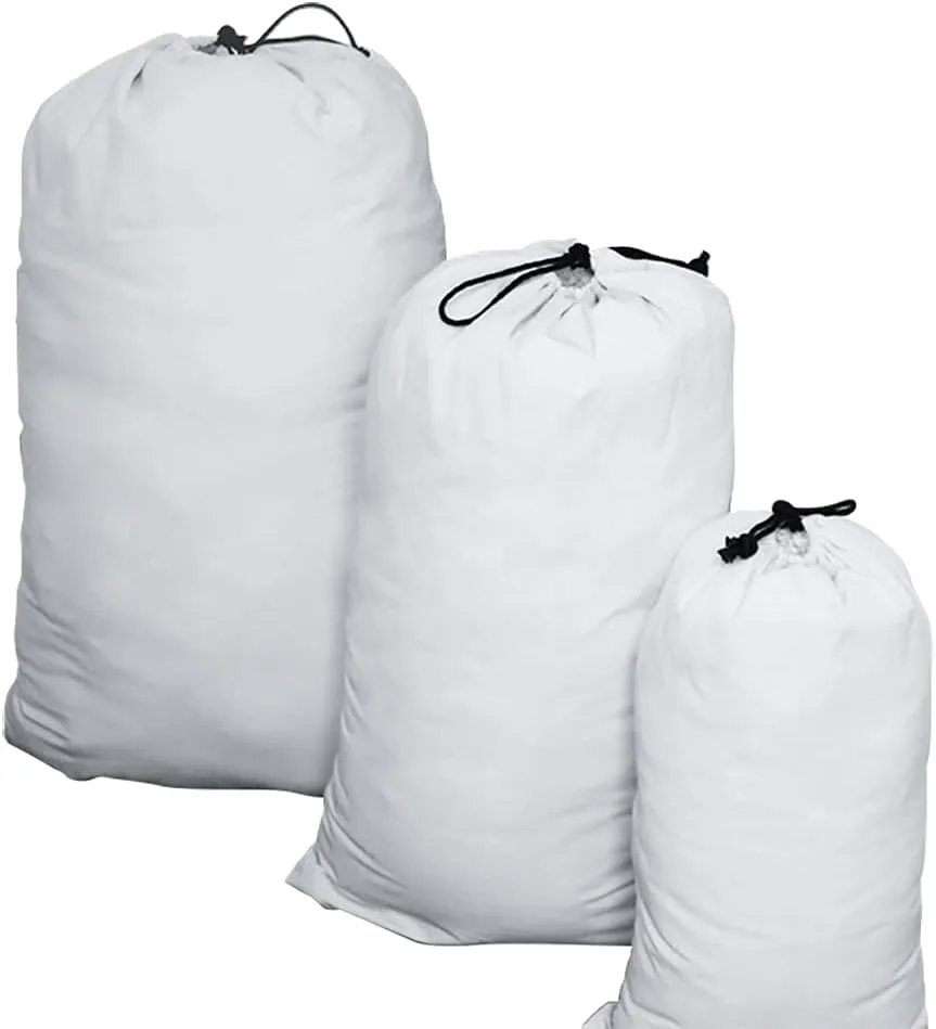 Muka Personalized Canvas Laundry Bag Extra Large Duffle Bag Drawstring Cotton Bag Beige - 1 Pack-19" x 31.5"