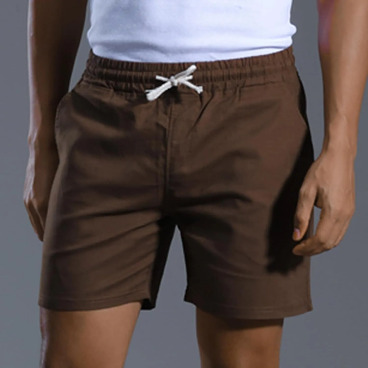 Muscularfit Mens Stretch Shorts Summer Causal Elastic Waist Drawstring Cotton Linen Shorts Loose Fit Solid Gym Beach Shorts