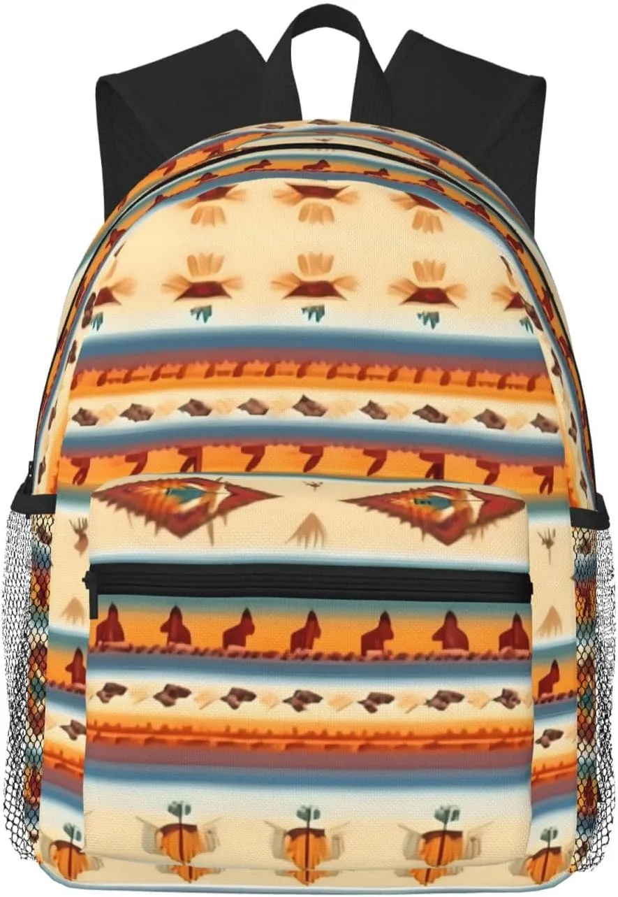 Native American Print Travel Backpack, Suitable For Daily Commute, Outdoor Sports And Weekend Vacation