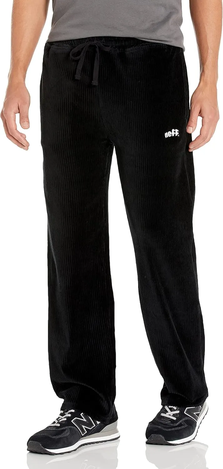 NEFF Men's Drawstring Waist Casual Corduroy Pants with Pockets