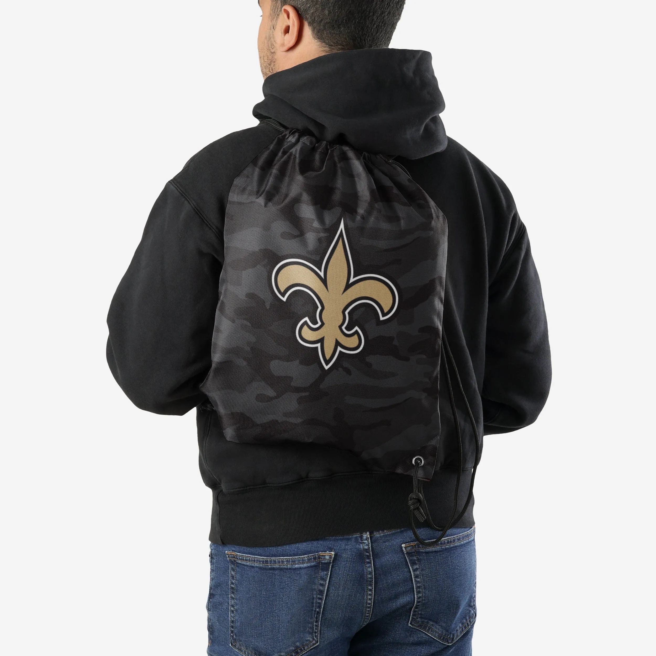 New Orleans Saints Big Logo Camo Drawstring Backpack
