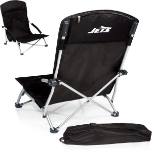 NFL Tranquility Beach Chair with Carry Bag, Low Beach Chair for Adults, Low Lawn Chair