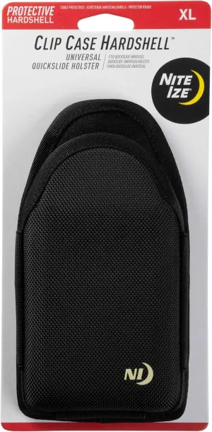 Nite IZE Clip Case Hardshell Universal QuickSlide Holster, Protective Open Top Phone Holster with Belt Clip, XL